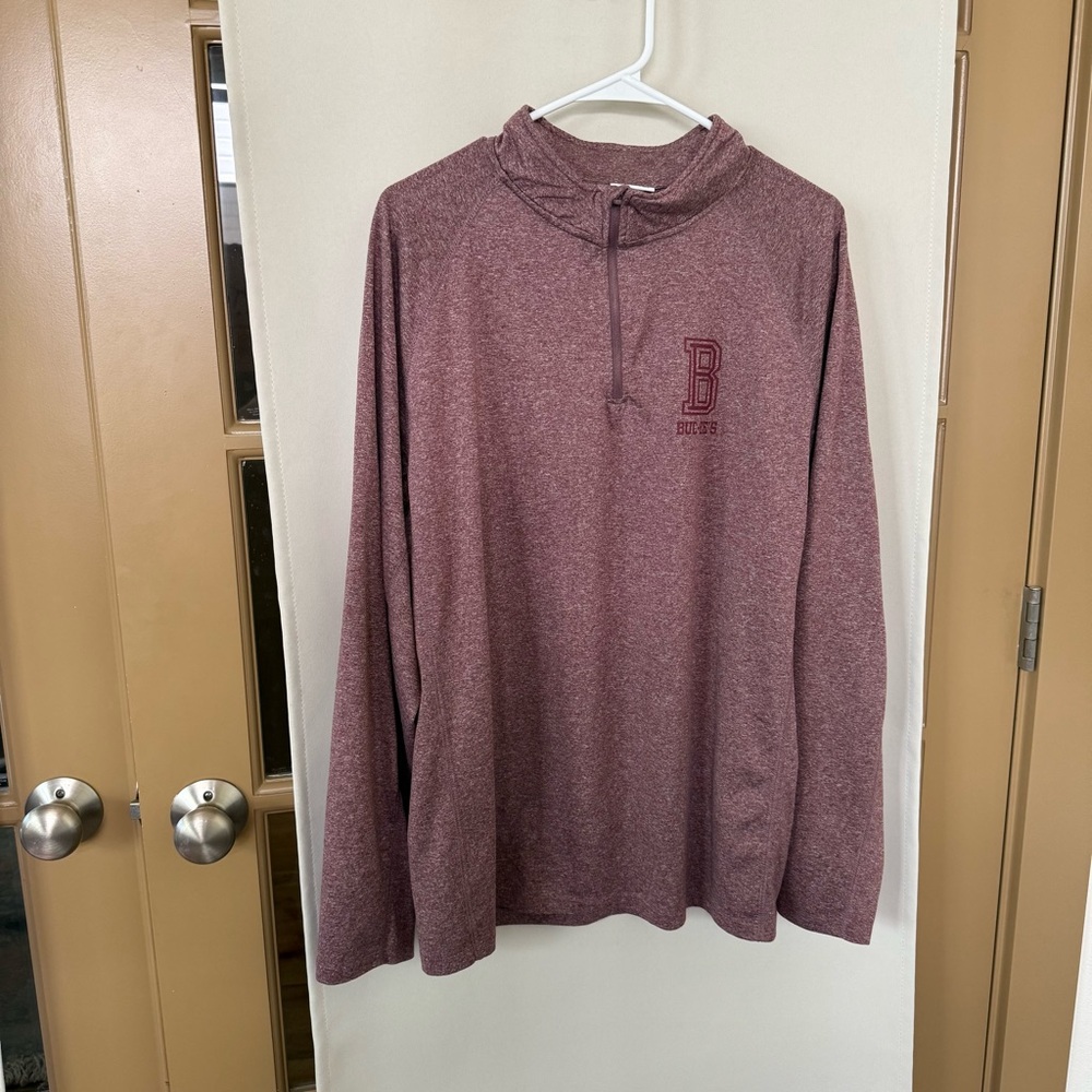 Buc-ees‎ Men's XL Maroon Burgundy Athletic Quarter Zip Pullover Athleisure